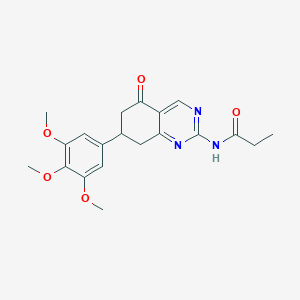 molecular formula C20H23N3O5 B4013437 N-[5-oxo-7-(3,4,5-trimethoxyphenyl)-5,6,7,8-tetrahydro-2-quinazolinyl]propanamide 