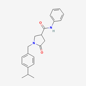 molecular formula C21H24N2O2 B4013438 1-(4-isopropylbenzyl)-5-oxo-N-phenyl-3-pyrrolidinecarboxamide 