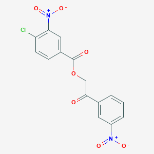 molecular formula C15H9ClN2O7 B401344 4-Chloro-3-nitro-benzoic acid 2-(3-nitro-phenyl)-2-oxo-ethyl ester 