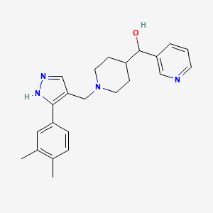 molecular formula C23H28N4O B4013446 (1-{[3-(3,4-dimethylphenyl)-1H-pyrazol-4-yl]methyl}-4-piperidinyl)(3-pyridinyl)methanol 