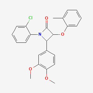 molecular formula C24H22ClNO4 B4013463 1-(2-氯苯基)-4-(3,4-二甲氧基苯基)-3-(2-甲基苯氧基)-2-氮杂环丁酮 