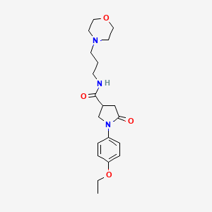 molecular formula C20H29N3O4 B4013478 1-(4-ethoxyphenyl)-N-[3-(4-morpholinyl)propyl]-5-oxo-3-pyrrolidinecarboxamide 