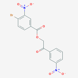 molecular formula C15H9BrN2O7 B401348 2-(3-Nitrophenyl)-2-oxoethyl 4-bromo-3-nitrobenzoate 