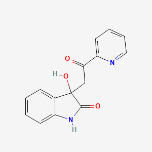 3-hydroxy-3-[2-oxo-2-(2-pyridinyl)ethyl]-1,3-dihydro-2H-indol-2-one