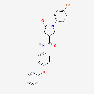 molecular formula C23H19BrN2O3 B4013506 1-(4-bromophenyl)-5-oxo-N-(4-phenoxyphenyl)-3-pyrrolidinecarboxamide 