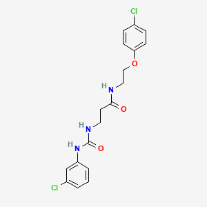 molecular formula C18H19Cl2N3O3 B4013511 N~1~-[2-(4-chlorophenoxy)ethyl]-N~3~-{[(3-chlorophenyl)amino]carbonyl}-beta-alaninamide 