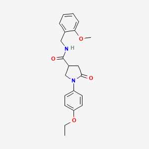 molecular formula C21H24N2O4 B4013516 1-(4-ethoxyphenyl)-N-(2-methoxybenzyl)-5-oxo-3-pyrrolidinecarboxamide 