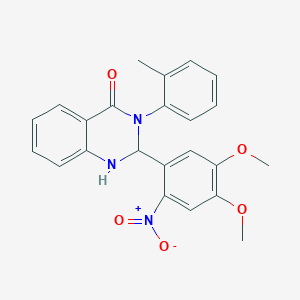 2-(4,5-dimethoxy-2-nitrophenyl)-3-(2-methylphenyl)-2,3-dihydro-4(1H)-quinazolinone