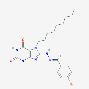 4-bromobenzaldehyde (3-methyl-7-nonyl-2,6-dioxo-2,3,6,7-tetrahydro-1H-purin-8-yl)hydrazone