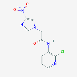 molecular formula C10H8ClN5O3 B401356 N-(2-chloro-3-pyridinyl)-2-{4-nitro-1H-imidazol-1-yl}acetamide 