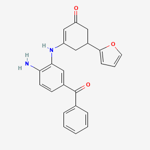 molecular formula C23H20N2O3 B4013561 3-[(2-amino-5-benzoylphenyl)amino]-5-(2-furyl)-2-cyclohexen-1-one 