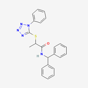 N-(diphenylmethyl)-2-[(1-phenyl-1H-tetrazol-5-yl)thio]propanamide