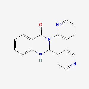 molecular formula C18H14N4O B4013569 3-(2-pyridinyl)-2-(4-pyridinyl)-2,3-dihydro-4(1H)-quinazolinone 