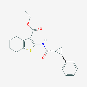 molecular formula C21H23NO3S B401364 ethyl 2-[[(1R,2S)-2-phenylcyclopropanecarbonyl]amino]-4,5,6,7-tetrahydro-1-benzothiophene-3-carboxylate 