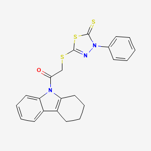 5-{[2-oxo-2-(1,2,3,4-tetrahydro-9H-carbazol-9-yl)ethyl]thio}-3-phenyl-1,3,4-thiadiazole-2(3H)-thione