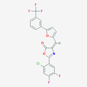 molecular formula C21H9ClF5NO3 B401366 2-(2-chloro-4,5-difluorophenyl)-4-({5-[3-(trifluoromethyl)phenyl]-2-furyl}methylene)-1,3-oxazol-5(4H)-one 
