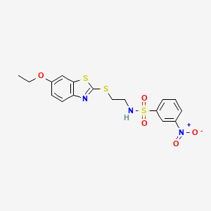 N-{2-[(6-ethoxy-1,3-benzothiazol-2-yl)thio]ethyl}-3-nitrobenzenesulfonamide