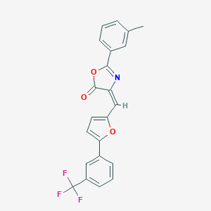molecular formula C22H14F3NO3 B401368 (4E)-2-(3-methylphenyl)-4-[[5-[3-(trifluoromethyl)phenyl]furan-2-yl]methylidene]-1,3-oxazol-5-one 