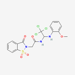 2-(1,1-dioxido-3-oxo-1,2-benzisothiazol-2(3H)-yl)-N-{2,2,2-trichloro-1-[(2-methoxyphenyl)amino]ethyl}acetamide