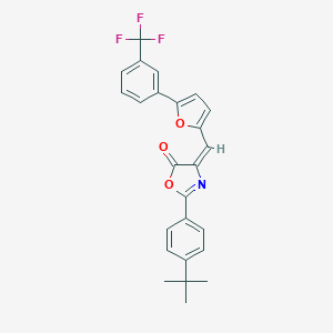 molecular formula C25H20F3NO3 B401373 (4E)-2-(4-tert-butylphenyl)-4-[[5-[3-(trifluoromethyl)phenyl]furan-2-yl]methylidene]-1,3-oxazol-5-one 
