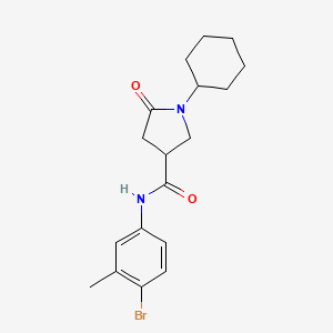 N-(4-bromo-3-methylphenyl)-1-cyclohexyl-5-oxo-3-pyrrolidinecarboxamide