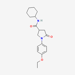 molecular formula C19H26N2O3 B4013744 N-cyclohexyl-1-(4-ethoxyphenyl)-5-oxo-3-pyrrolidinecarboxamide 