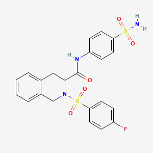 N-[4-(aminosulfonyl)phenyl]-2-[(4-fluorophenyl)sulfonyl]-1,2,3,4-tetrahydro-3-isoquinolinecarboxamide