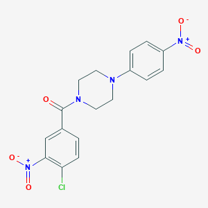 molecular formula C17H15ClN4O5 B401375 1-({4-Chloro-3-nitrophenyl}carbonyl)-4-{4-nitrophenyl}piperazine 
