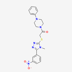 1-({[4-methyl-5-(3-nitrophenyl)-4H-1,2,4-triazol-3-yl]thio}acetyl)-4-phenylpiperazine
