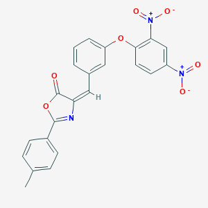 molecular formula C23H15N3O7 B401376 4-(3-{2,4-dinitrophenoxy}benzylidene)-2-(4-methylphenyl)-1,3-oxazol-5(4H)-one 