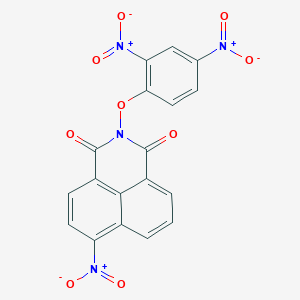 molecular formula C18H8N4O9 B401377 2-(2,4-dinitrophenoxy)-6-nitro-1H-benzo[de]isoquinoline-1,3(2H)-dione 