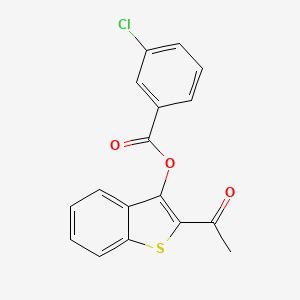 molecular formula C17H11ClO3S B4013770 2-acetyl-1-benzothien-3-yl 3-chlorobenzoate 