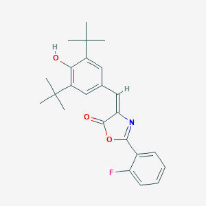 molecular formula C24H26FNO3 B401385 4-(3,5-ditert-butyl-4-hydroxybenzylidene)-2-(2-fluorophenyl)-1,3-oxazol-5(4H)-one 