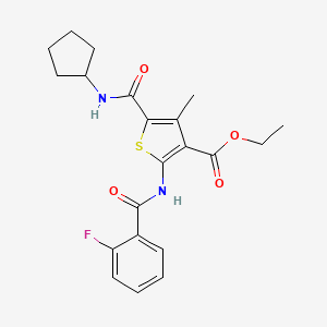ethyl 5-[(cyclopentylamino)carbonyl]-2-[(2-fluorobenzoyl)amino]-4-methyl-3-thiophenecarboxylate