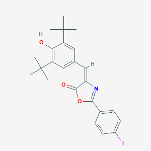 molecular formula C24H26INO3 B401387 4-(3,5-ditert-butyl-4-hydroxybenzylidene)-2-(4-iodophenyl)-1,3-oxazol-5(4H)-one 