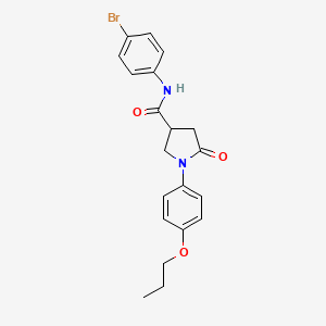 molecular formula C20H21BrN2O3 B4013877 N-(4-bromophenyl)-5-oxo-1-(4-propoxyphenyl)-3-pyrrolidinecarboxamide 