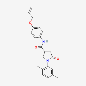 molecular formula C22H24N2O3 B4013880 N-[4-(allyloxy)phenyl]-1-(2,5-dimethylphenyl)-5-oxo-3-pyrrolidinecarboxamide 