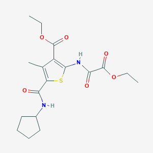 molecular formula C18H24N2O6S B4013885 ethyl 5-[(cyclopentylamino)carbonyl]-2-{[ethoxy(oxo)acetyl]amino}-4-methyl-3-thiophenecarboxylate 