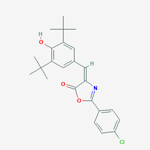 molecular formula C24H26ClNO3 B401389 2-(4-chlorophenyl)-4-(3,5-ditert-butyl-4-hydroxybenzylidene)-1,3-oxazol-5(4H)-one 
