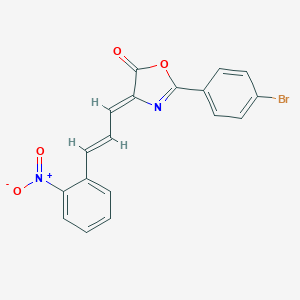 molecular formula C18H11BrN2O4 B401392 2-(4-bromophenyl)-4-(3-{2-nitrophenyl}-2-propenylidene)-1,3-oxazol-5(4H)-one 