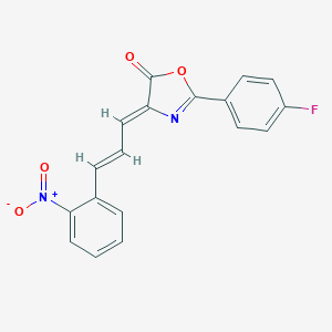 molecular formula C18H11FN2O4 B401393 2-(4-fluorophenyl)-4-(3-{2-nitrophenyl}-2-propenylidene)-1,3-oxazol-5(4H)-one 