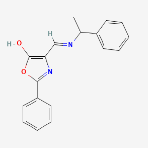 molecular formula C18H16N2O2 B4013930 2-phenyl-4-{[(1-phenylethyl)amino]methylene}-1,3-oxazol-5(4H)-one 