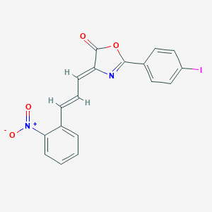 molecular formula C18H11IN2O4 B401394 4-(3-{2-nitrophenyl}-2-propenylidene)-2-(4-iodophenyl)-1,3-oxazol-5(4H)-one 