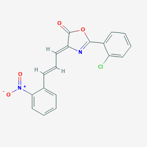 molecular formula C18H11ClN2O4 B401395 2-(2-chlorophenyl)-4-(3-{2-nitrophenyl}-2-propenylidene)-1,3-oxazol-5(4H)-one 