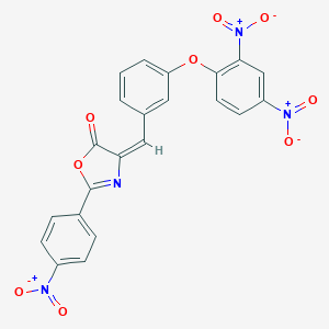 molecular formula C22H12N4O9 B401396 4-(3-{2,4-bisnitrophenoxy}benzylidene)-2-{4-nitrophenyl}-1,3-oxazol-5(4H)-one 