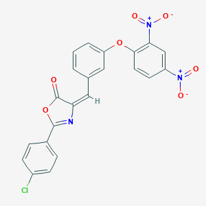 molecular formula C22H12ClN3O7 B401397 4-(3-{2,4-bisnitrophenoxy}benzylidene)-2-(4-chlorophenyl)-1,3-oxazol-5(4H)-one 
