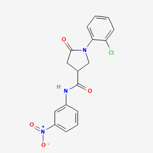 molecular formula C17H14ClN3O4 B4013971 1-(2-chlorophenyl)-N-(3-nitrophenyl)-5-oxo-3-pyrrolidinecarboxamide 