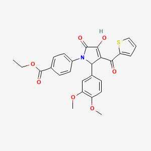 molecular formula C26H23NO7S B4013981 ethyl 4-[2-(3,4-dimethoxyphenyl)-4-hydroxy-5-oxo-3-(2-thienylcarbonyl)-2,5-dihydro-1H-pyrrol-1-yl]benzoate 