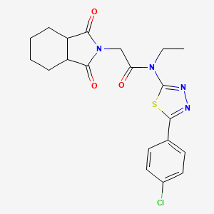 molecular formula C20H21ClN4O3S B4013984 N-[5-(4-chlorophenyl)-1,3,4-thiadiazol-2-yl]-2-(1,3-dioxooctahydro-2H-isoindol-2-yl)-N-ethylacetamide 