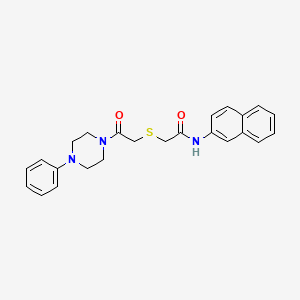 molecular formula C24H25N3O2S B4013995 N-2-naphthyl-2-{[2-oxo-2-(4-phenyl-1-piperazinyl)ethyl]thio}acetamide 
